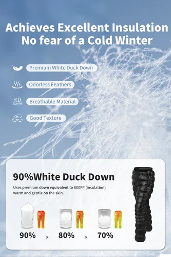 Imagen 2 del producto MAPLEAF Pantalones de plumón Pantalones cálidos ultraligeros 800FP Pantalones de nieve de invierno Pantalones de esquí impermeables a prueba de viento Pantalones de senderismo para acampar