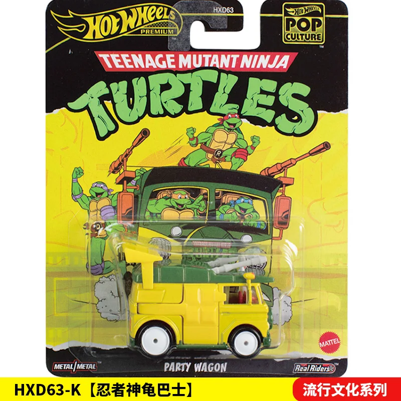 Hot Wheels-Juego de coches modelo de vehículo fundido a presión, escala 1:64, TMNT Jurassic Park Gi Joe Porsche Jeep Pop Culture, coleccionables