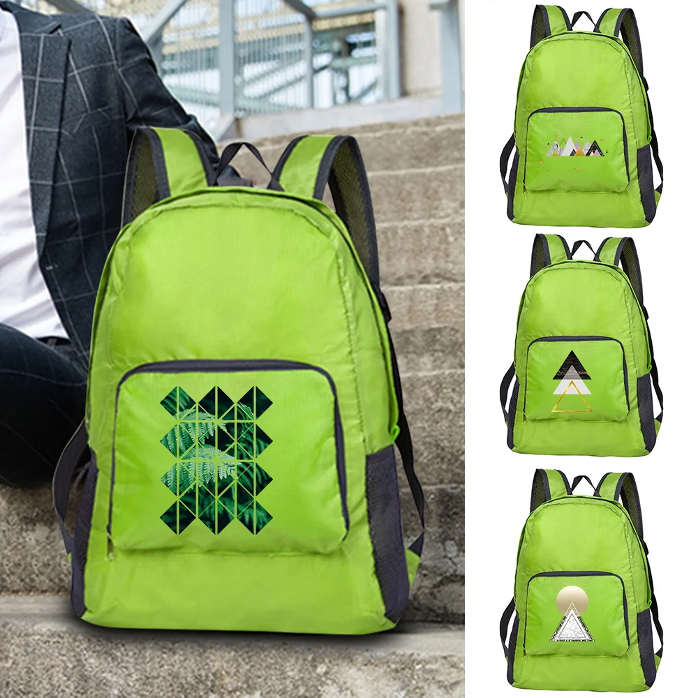 2026 Foldable Backpack Women Travel Camping Portable Ultralight Shoulders Rucksack Shape Print Outdoor Sport Mountaineering Bags