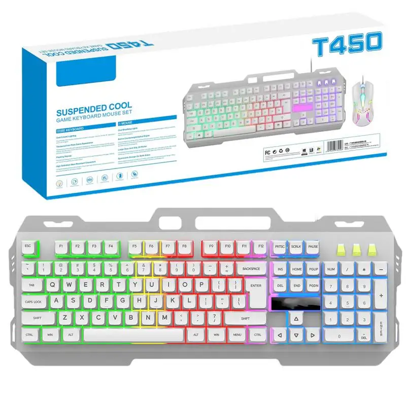 Mechanical Keyboard Aesthetic RGB Game Keyboard Light Up Keyboard Compact Game Keyboard Ergonomic Offices Keyboard For Home