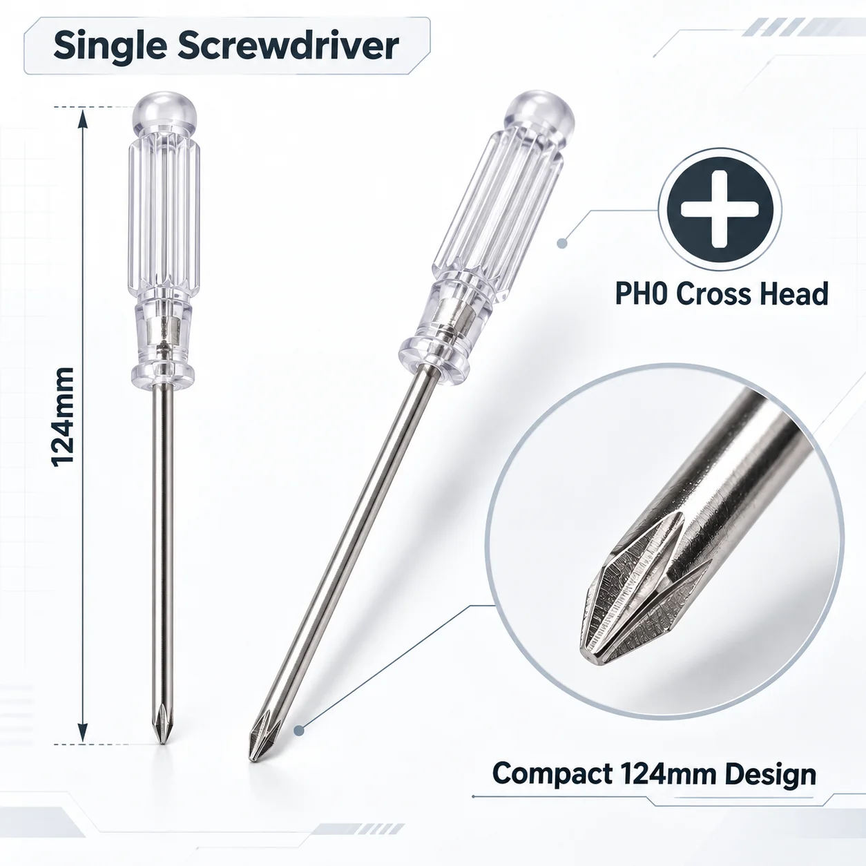 Neuer Mini-Schraubendreher PH0 3,0 mm, mit Kreuz- und Schlitzkopf, zum Reparieren und Zerlegen von Spielzeugkonsolen, als Werkzeug für DIY-Reparaturen. – Detail 1