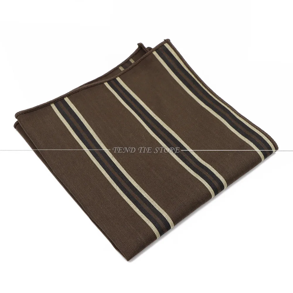 Classic Striped Cotton Pocket Square for Men