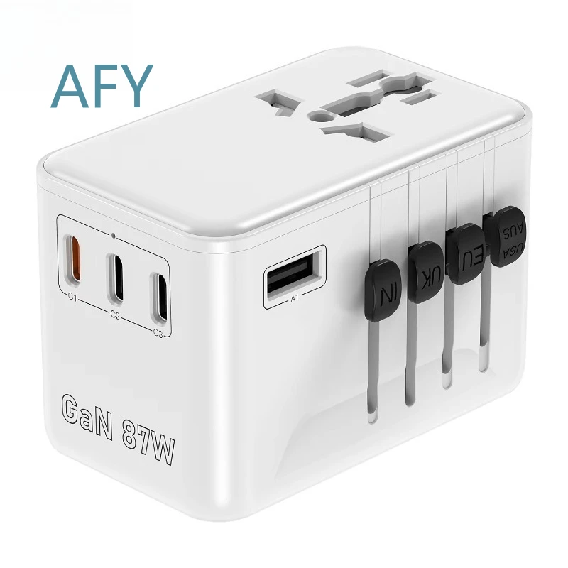 Multi Plug Socket Super Power Travel Adaptor for Universal Travel Adapter with USB Type-C PD Charger for International Use
