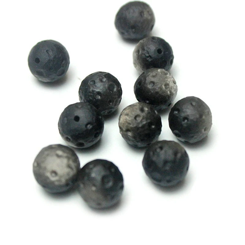 Silver Obsidian Raw Ore Natural Single Loose Beads DIY Handmade Matte Frosted Lunar Meteorite  Separated By Beads