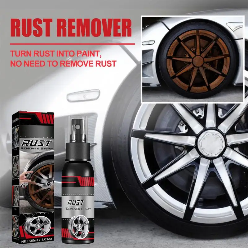 Car Rust Remover 30/100ml Multipurpose Rust Remover Spray Car Maintenance Cleaning Rust Dissolver Instant Car Rust Remover For