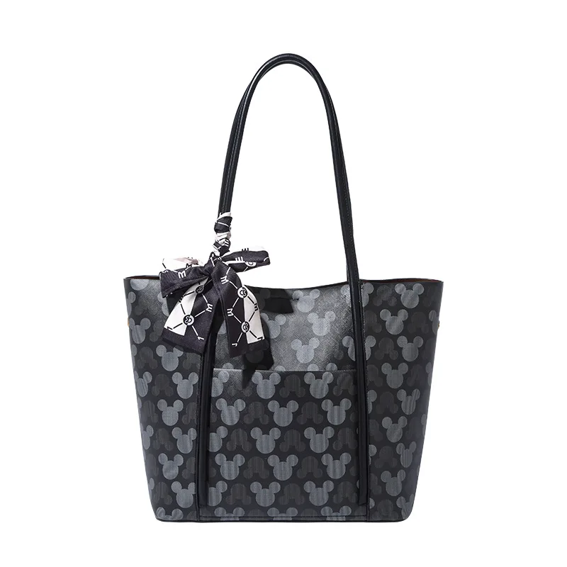 

Disney Luxury Mickey Print Large Capacity Tote Handbag Purse for Women Elegant Travel Commuter Shoulder Bag Daily Use