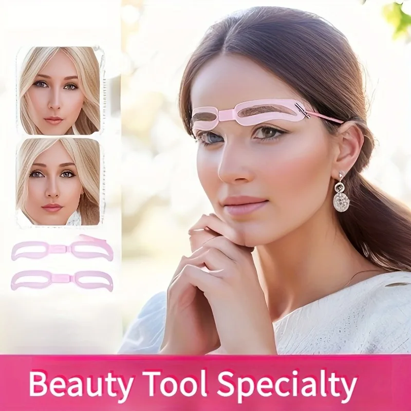 Beginner Friendly Eyebrow Makeup Card Set, Integrated Adjustable Thrush Templates, Multifunctional Eyebrow Trimming Shaping Tool