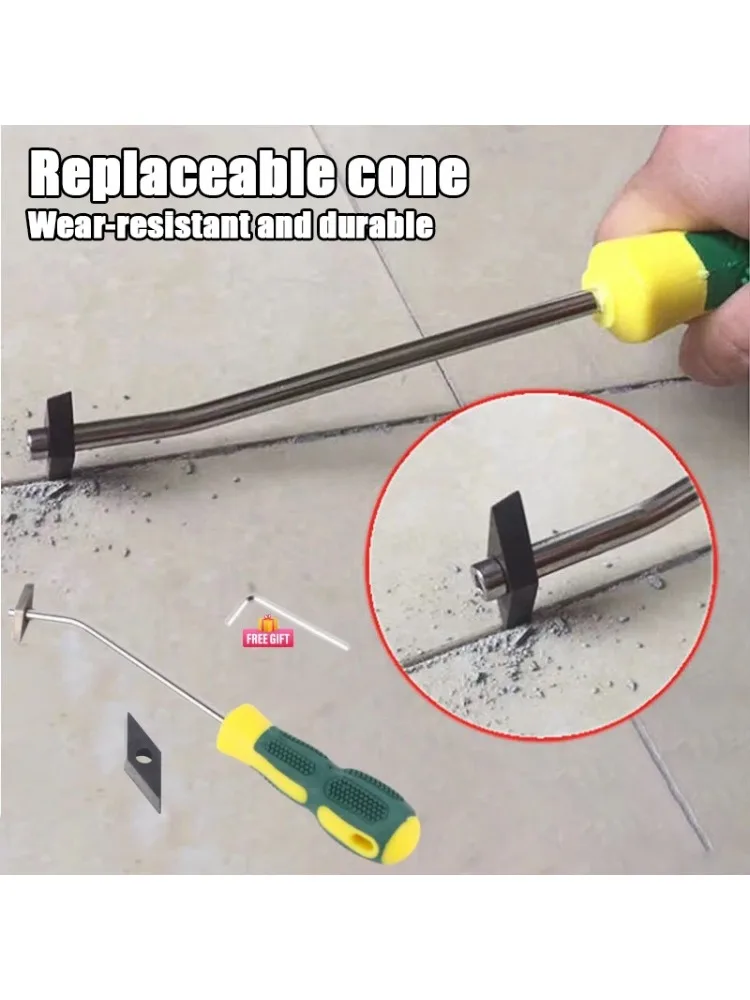 Dissolvant de coulis de carreaux de céramique remplaçable, nettoyeur d'écart de carreaux en acier au tungstène, foret pour joint de mur de sol, outil manuel de nettoyage de ciment