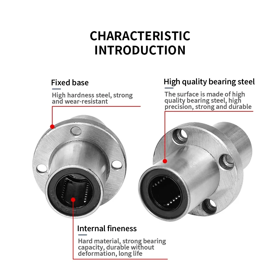 LMFC 6 8 10 12 13 16 20 25 30 40 50 60LUU Intermediate Circular Flange Linear Bearing Extended Circular Flange Embedded