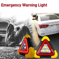 Triangle Warning Flashing LED Work Light Emergency Solar Energy Rechargeable Safety Sign Lamp Portable Flashing Light on Hand