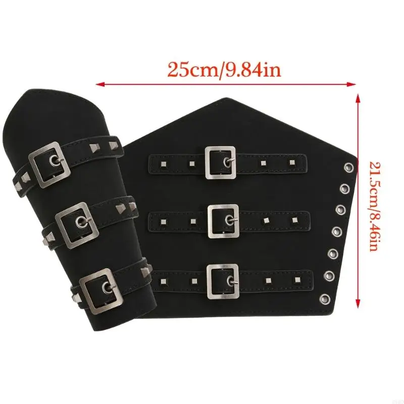 652F Medieval Costume Accessories Leather Belt Shoulder Guard Drawstring Waist Pack Bracers Swords Holder for Men Cosplay