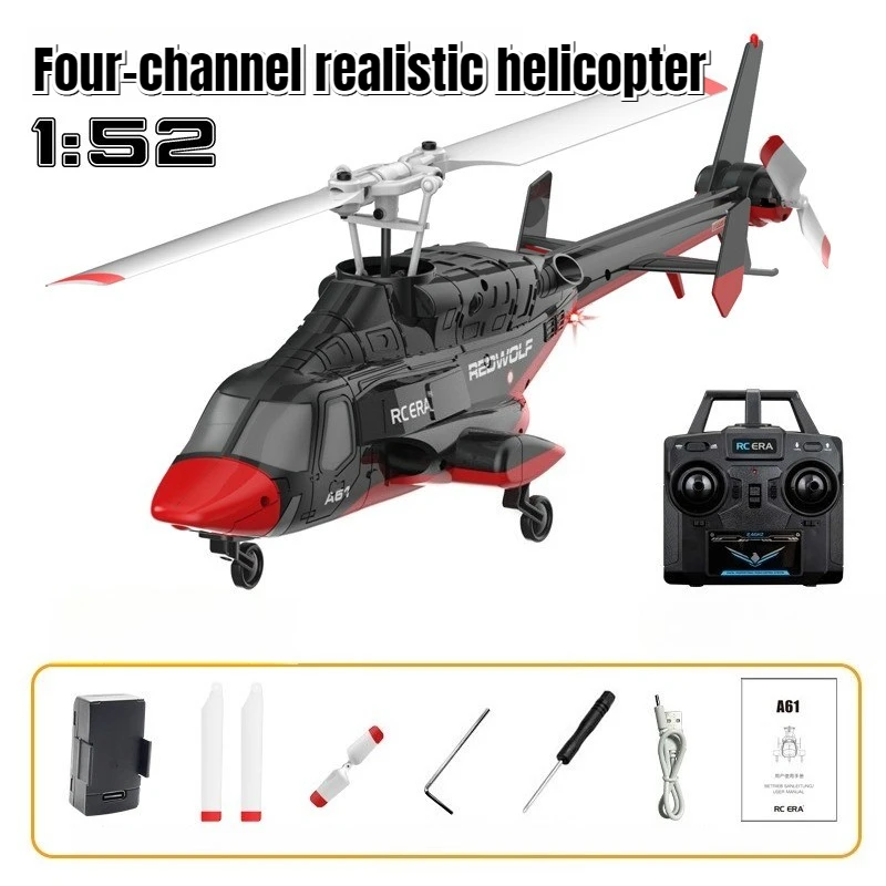 

1/52 Four Channel RC Helicopter Realistic Simulation Remote Control Aircraft Toy with Spare Parts Kids Adults Birthday Gift