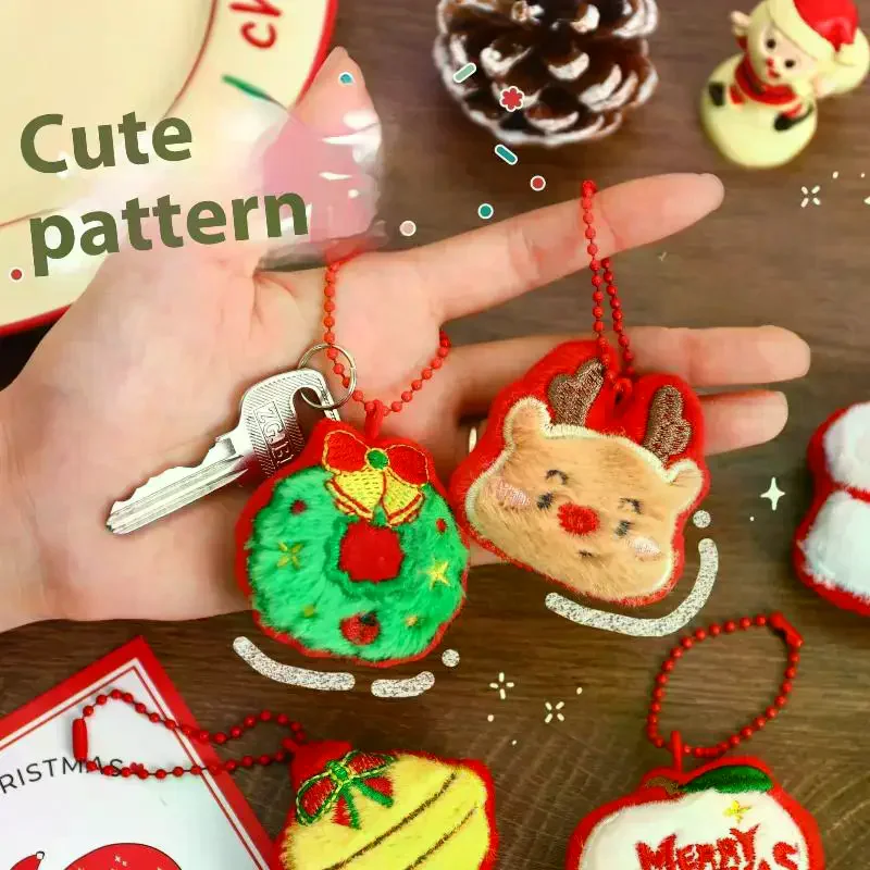 

Рождественский плюшевый брелок с героями мультфильмов, милый кавайный снеговик, Санта-Клаус, мягкая кукла, игрушки, рюкзак, подвеска, орнамент, аксессуары, подарки