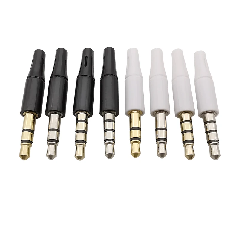 10 Uds. Conector de Audio de 3,5mm adaptador de auriculares estéreo de 3/4 polos conector de Audio macho TRS/TRRS de 3,5mm conector de soldadura de reparación DIY para auriculares