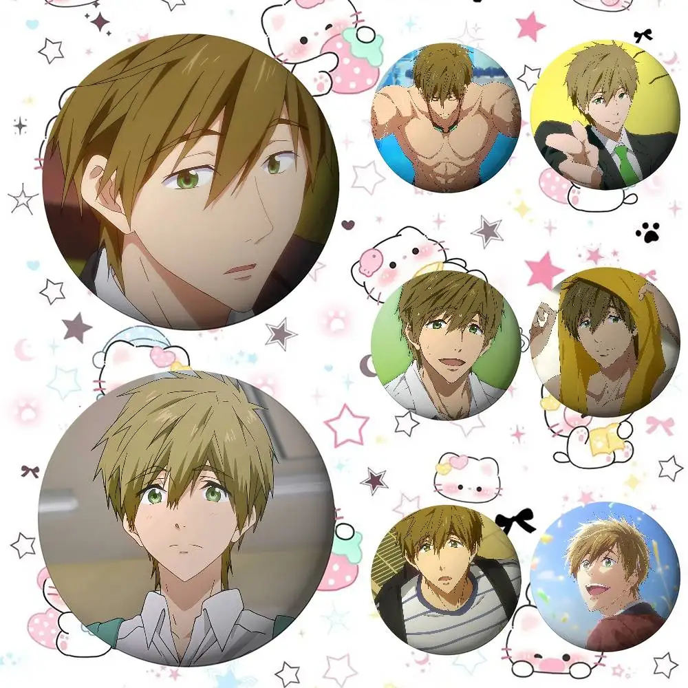 Anime T-Tachibana M-Makoto Badges Peripheral Lapel Pins Tinplate Round Brooch For Shoulder Bag Accessories Souvenir Gifts