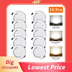 10pcs/Lot LED Downlight 5W 9W 12W 15W Recessed Ceiling Lamp Round LED Panel Down Lights Spotlight For Living Room Lighting