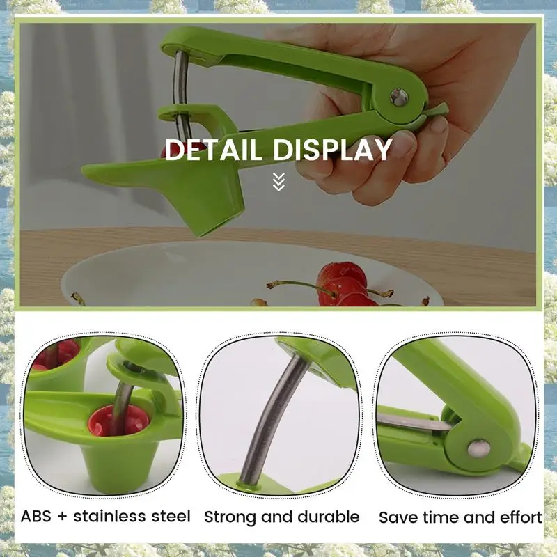 X17A 2025 NEW-2 Pcs Cherry Pitter Or Stoner, Olive Pitter Remover, Cherry Core Or Seed Remover Fruits Gadgets Tools(Green)