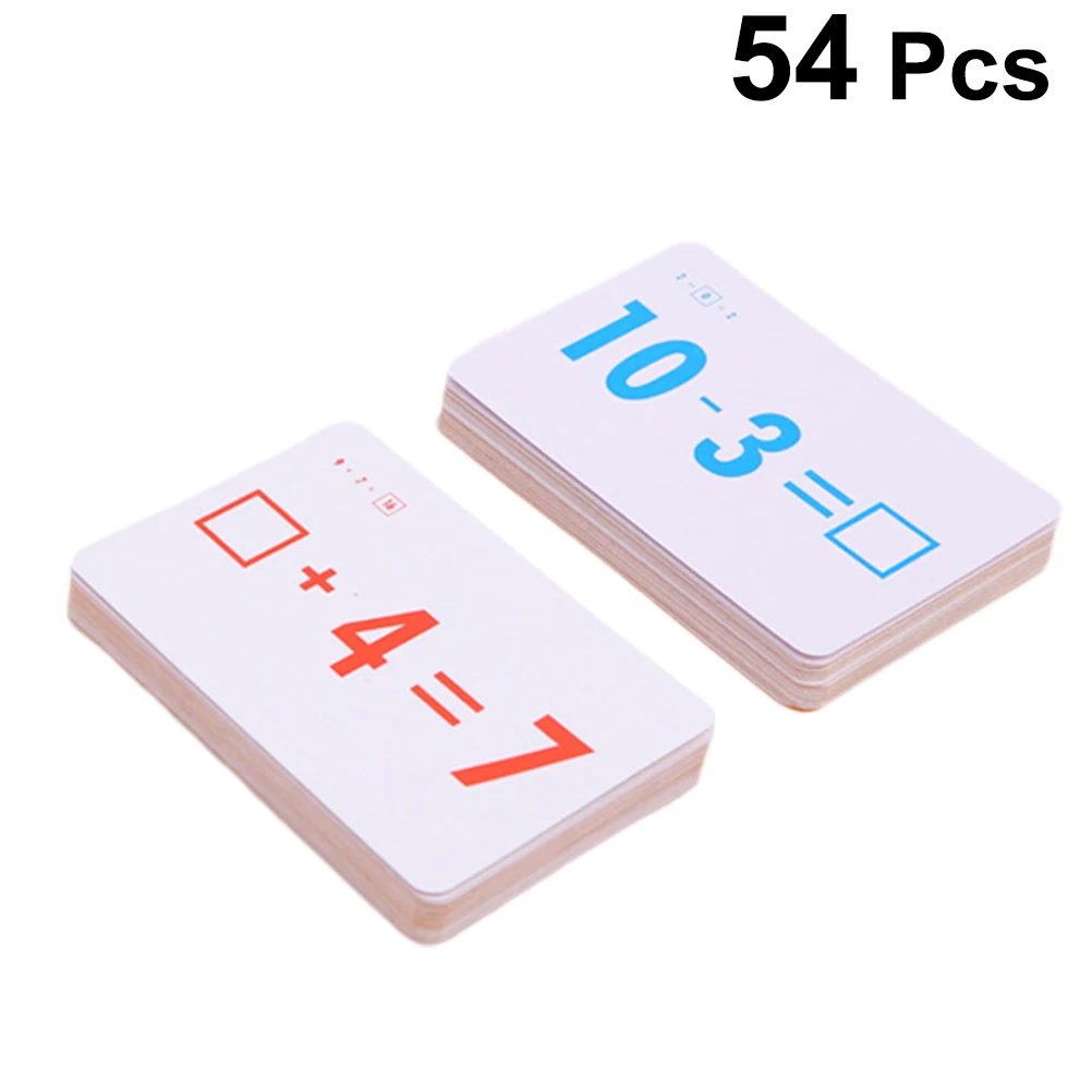 

54pcs Kids Math Flash Spanish Arithmetic Cards Number Learning Tools Educational For Early Childhood Development Back To School