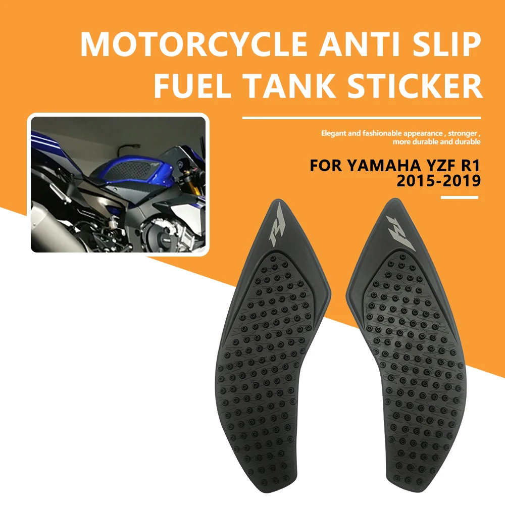 

For Yamaha YZF-R1 Fuel Tank Pad Anti Slip Rubber Sticker Motorcycle Side Knee Protector Decals YZF R1 2015 2016 2017 2018 2019