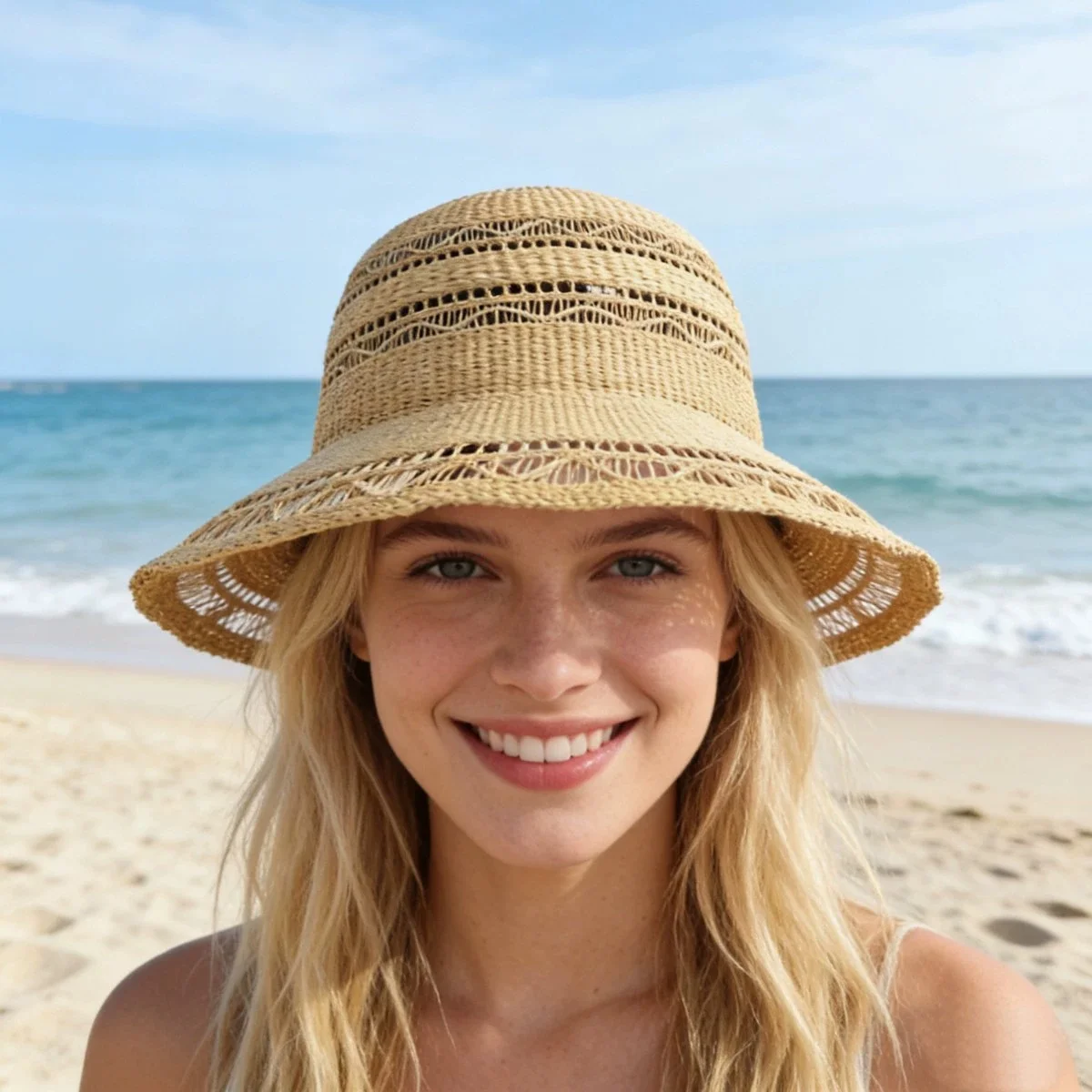New Style Woven Straw Hat: Openwork Knitted Fisherman's Cap – Casual Sun Protection Hat for Outings