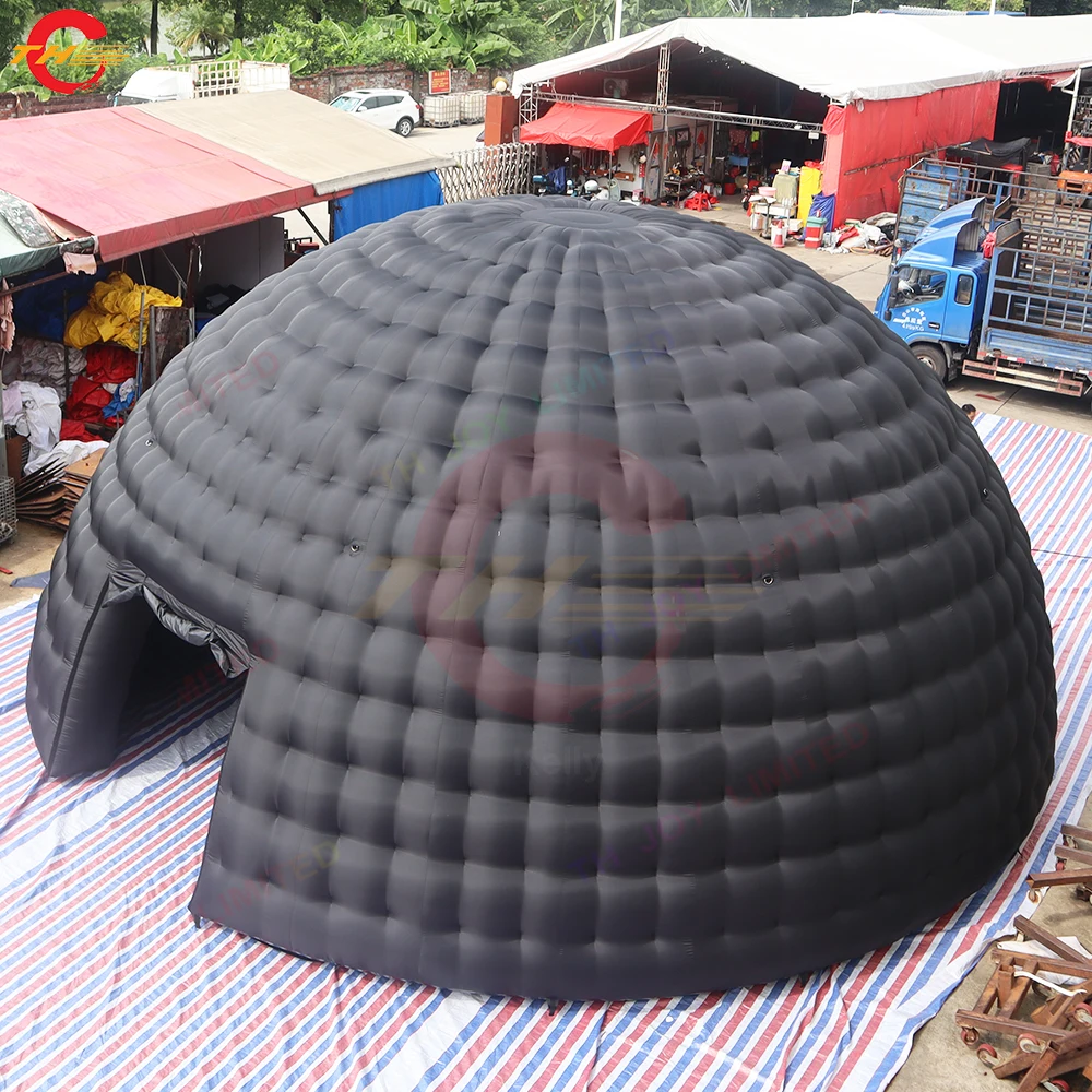 Fast Shipping 10m Dia สีดําเต็นท์โดมพอง Double Layer Igloo สนามหญ้าเต็นท์สําหรับขาย