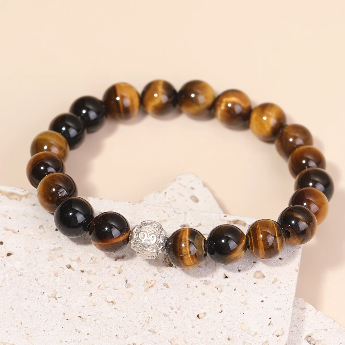 

925 Sterling Silver Natural Stone Bracelet Amethyst Lava Stone Dragon Pattern Bracelet Jewelry Gift Pulsera De Plata 925