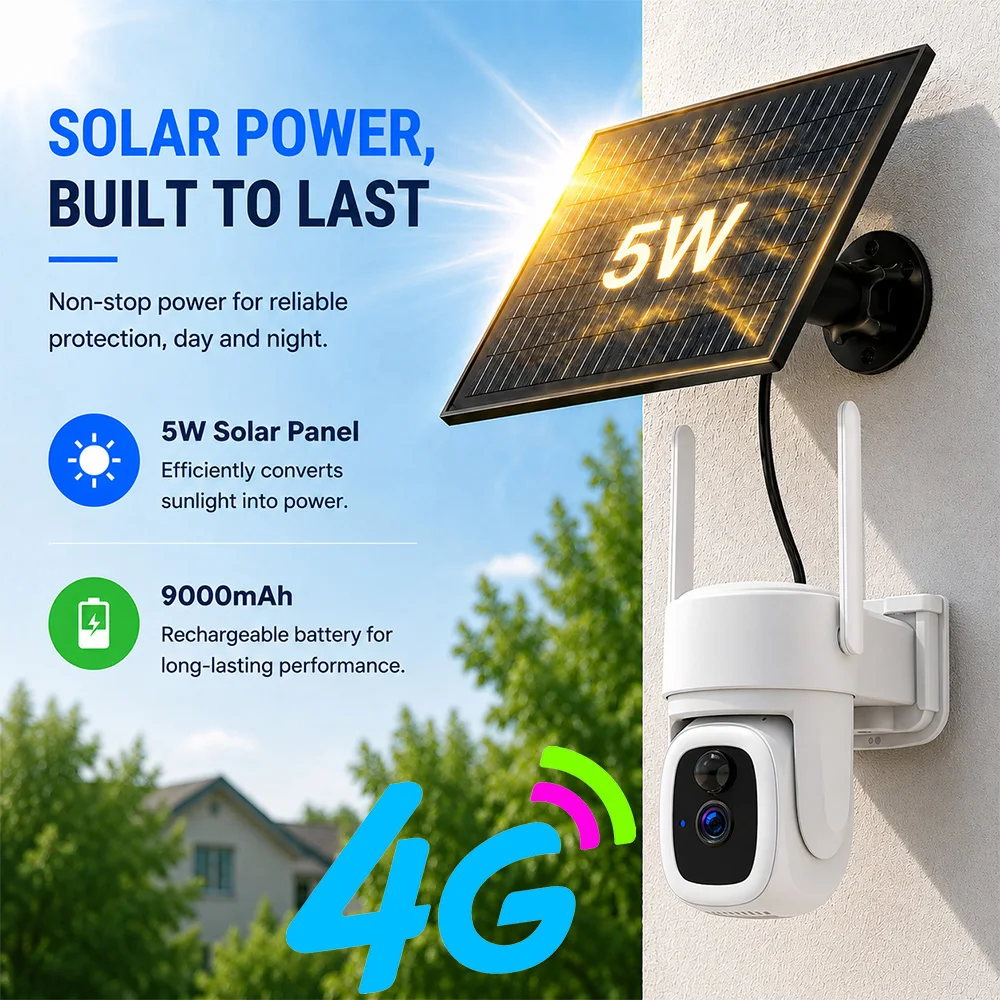 Tuya SmartLife 4G LTE 3MP Outdoor Waterproof Human Detection Color Night Vision Surveillance Smart Security Solar CCTV IP Camera