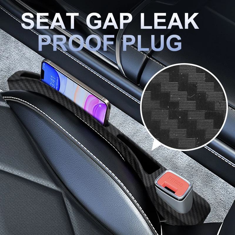 Car Seat Gap Plug Strip Carbon Fiber In The Car Insert Decorative Goods Car Gap Universal Leak-proof Fill Strip Storage Box