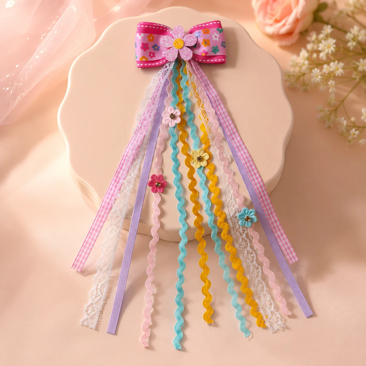 Lindo Clipe de Cabelo com Laço - Tassel Fringe Trim avaliação e preço