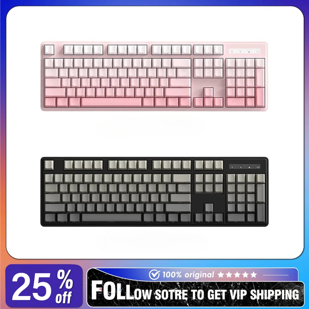 SKN Jiufeng Pro Tri-Mode Wireless Mechanical Keyboard 104-key Gasket RGB Hot-Swappable Customized Girls Pink Keyboard Gifts