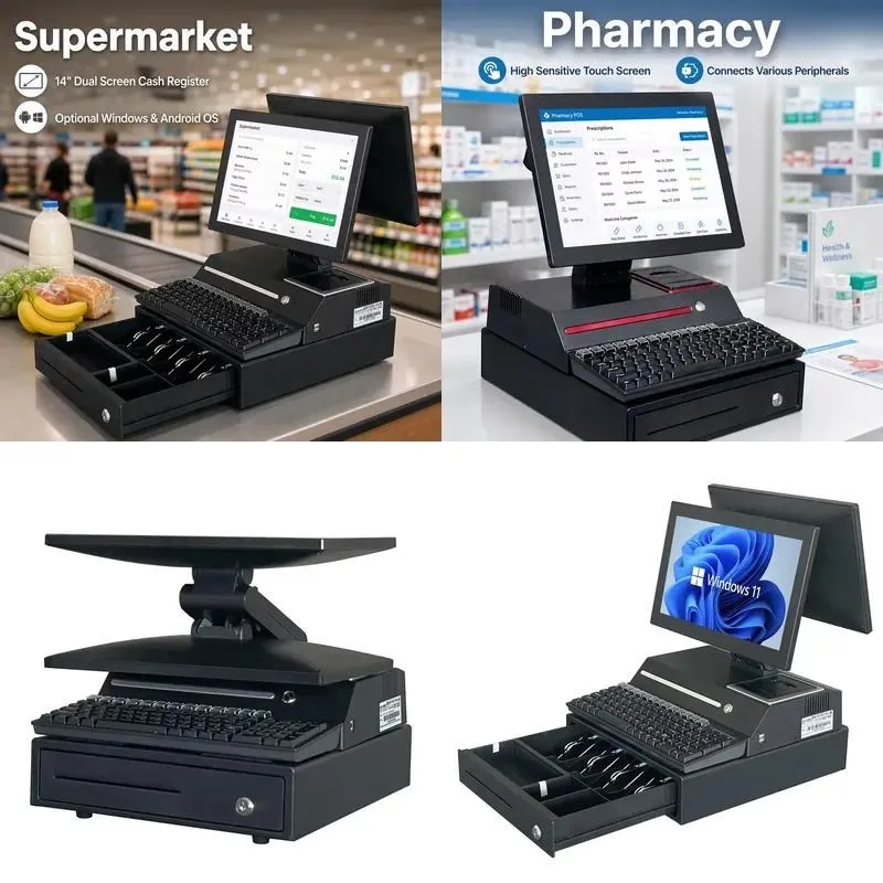 14 Inch Touch Screen POS System All in One Machine with Printer and Cash Drawer for Retail Checkout