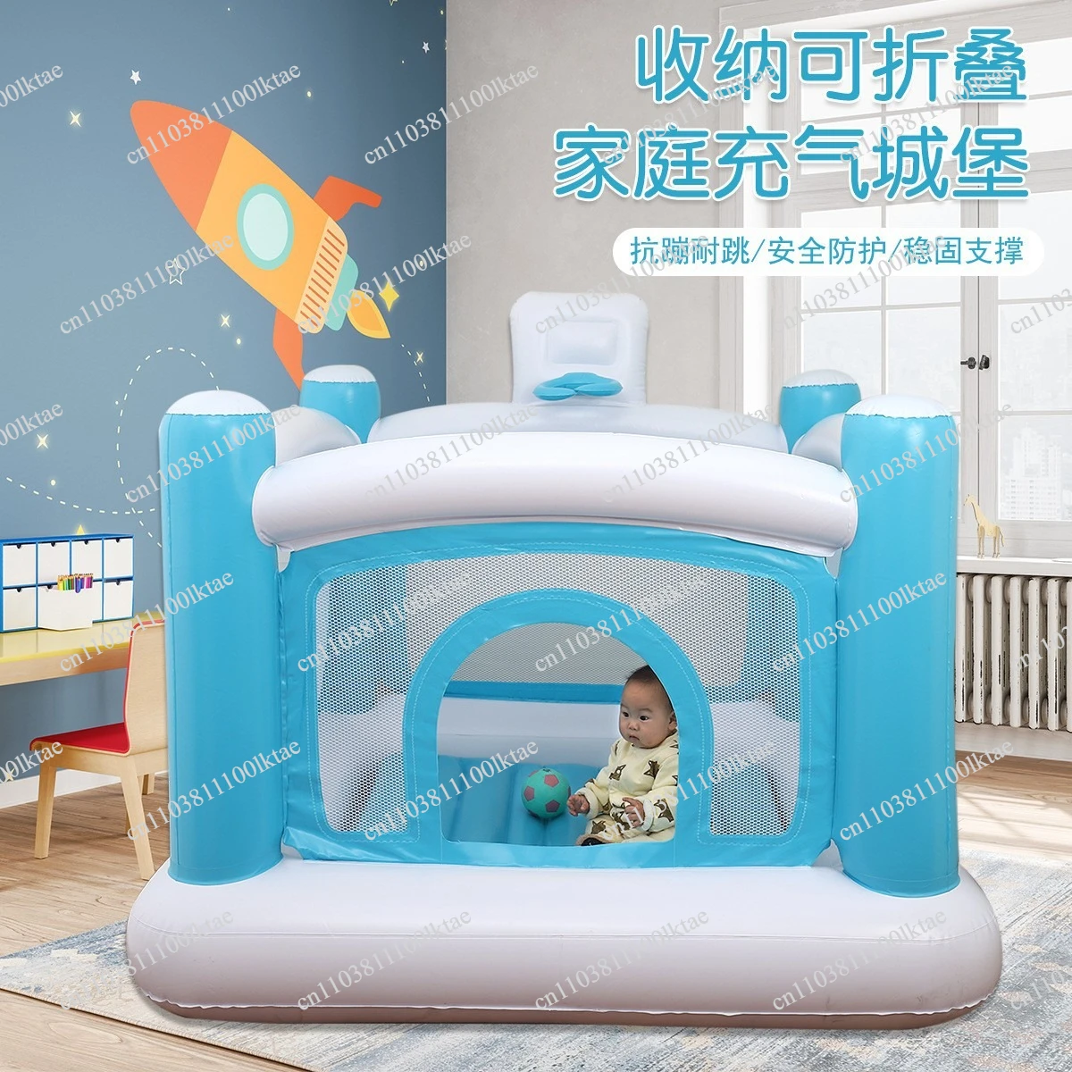 Mini City Bounce House 1~6 Years Old Birthday Gift Children's Mini Castle Inflatable PVC Children's Toy Children's Castle
