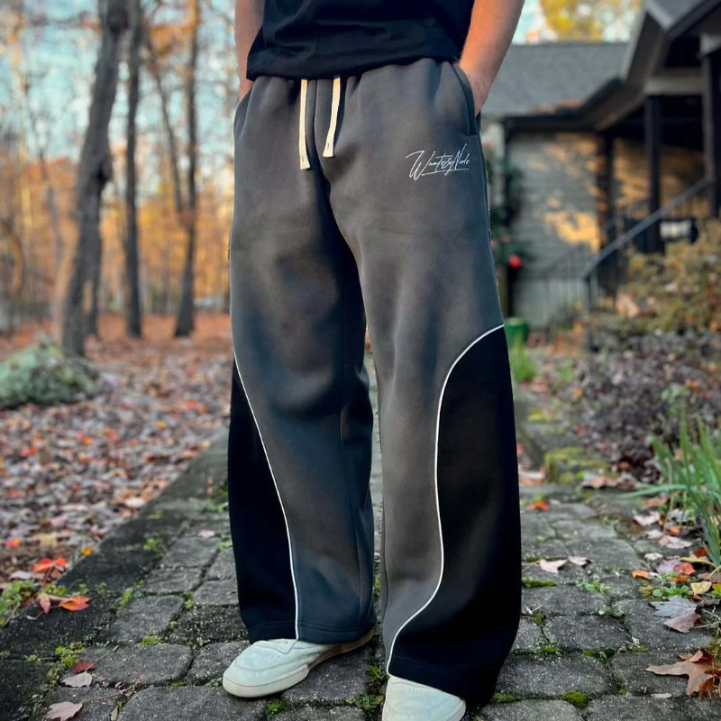 أزياء إلكتروني التطريز التصحيح السراويل الرياضية مرونة الرياضة الأمريكية للجنسين زوجين السراويل عارضة #2