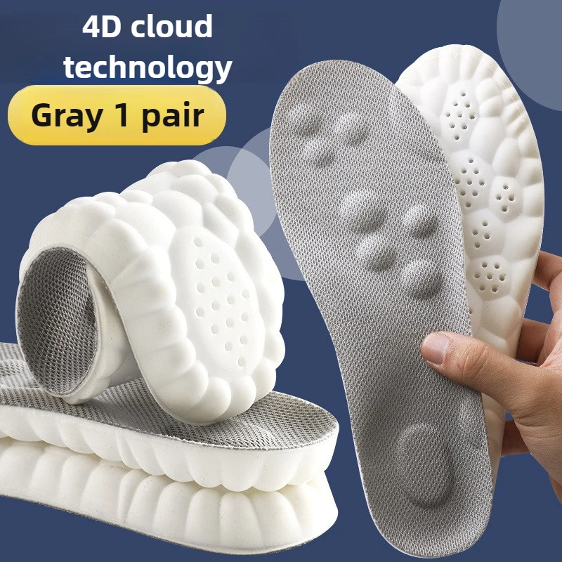 

Unisex 4D Latex Sport Insoles Soft High Elasticity Shoe Pads Breathable Running Basket Shoe Sole Arch Support Inserts Insole