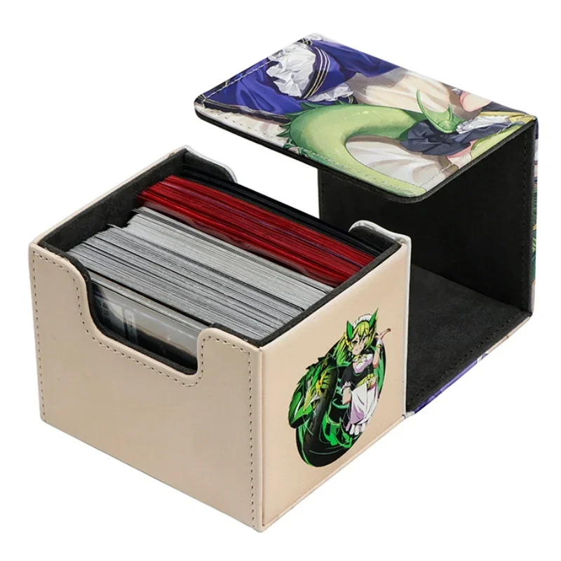 Yu Gi Oh Acg Cards Box Laundry Parlor Dragonmaid Anime Game OPCG Tcg Ptcg Trading Card Storage Box DIY Pu Collection card Box