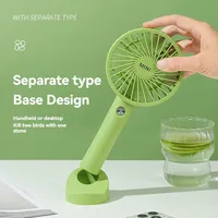 Portable Handheld 1200mAh USB Charging Fan Mini Electric Fan with Base 3 Speed Adjustable Cartoon Cute Air Cooling Fans Outdoor