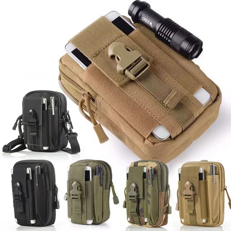 HDIRXG Outdoor Survival Tool Kit Pouch Military Multiple Pockets Oxford Pack Waterproof Hiking Bag Waist Pack Camping Equipment