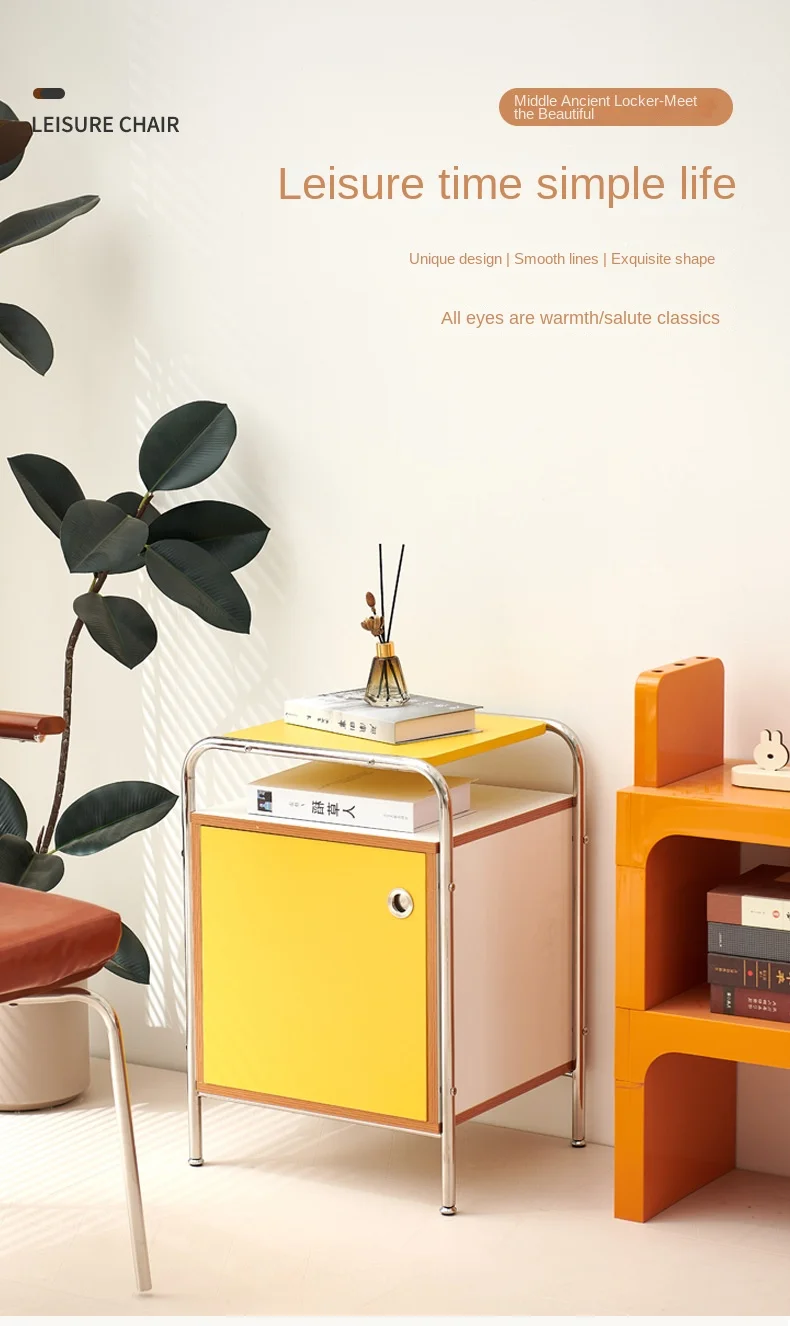 Korean Ins Style Antique Storage Cabinet Simple Bedside Table Side A Few Small Cabinet Modern Shelf Storage Cabinet