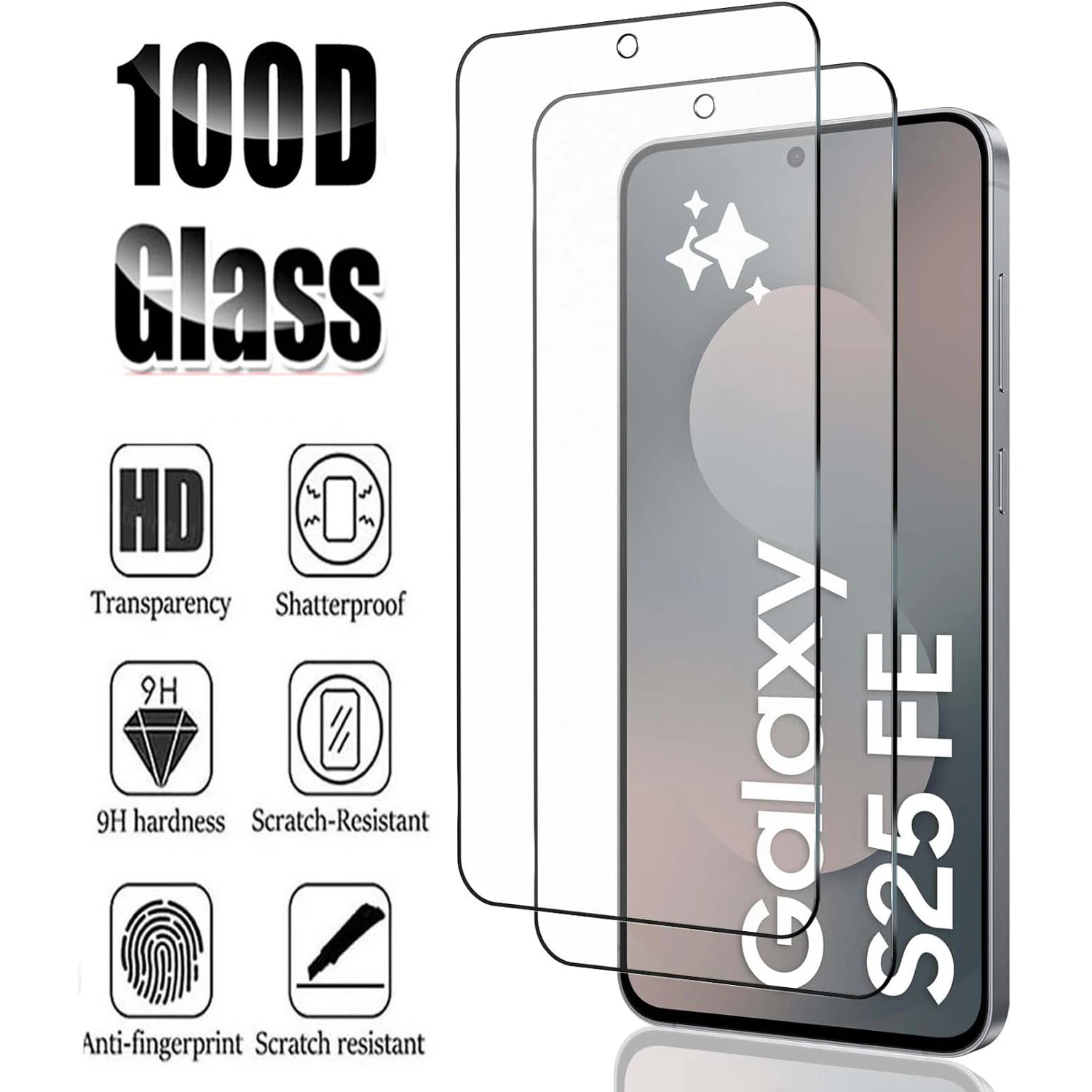 For Samsung Galaxy S25 FE 5G HD Tempered Glass 2/4Pcs 9H Fingerprint unlock Screen Protector