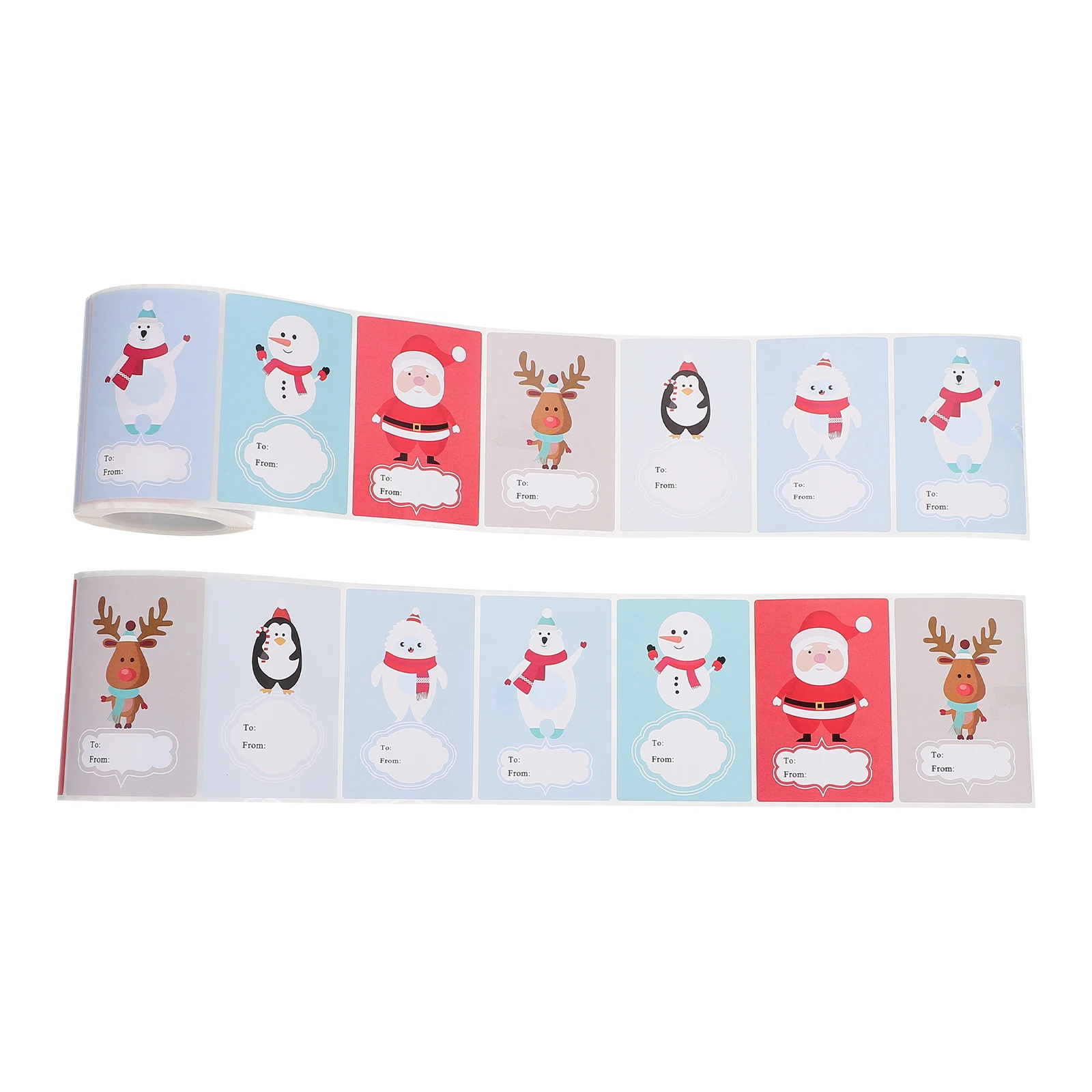 

2 Rolls Christmas Sticker Decoration Cartoon Stickers Copper Plate DIY Label