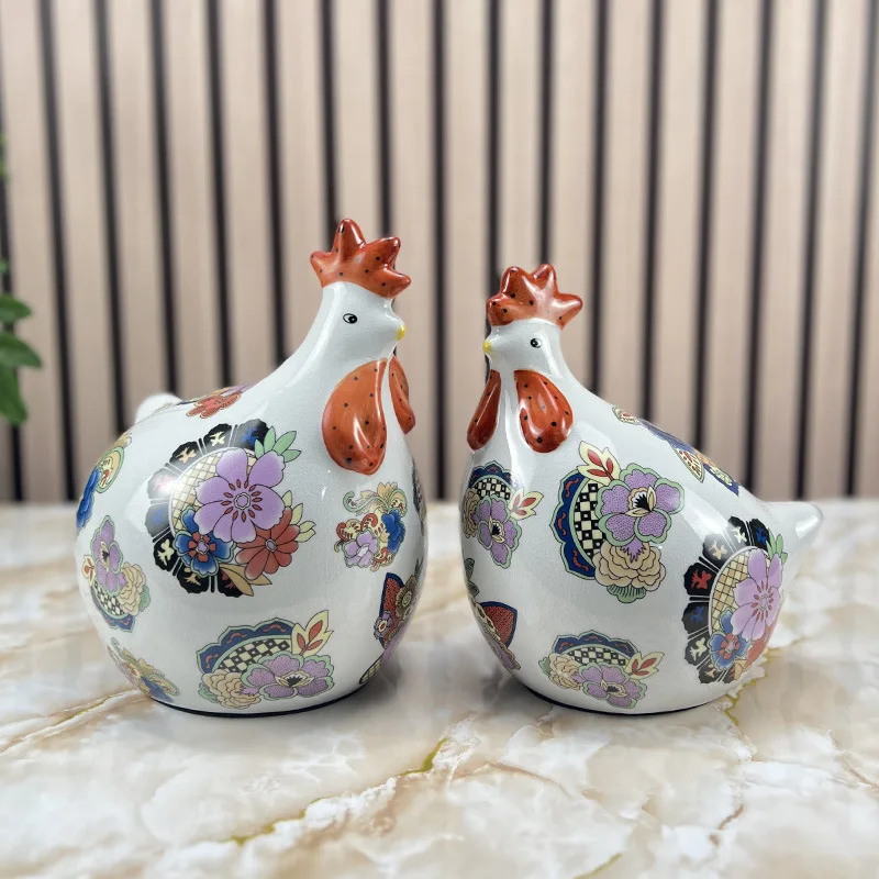 Creative Animal Home Living Room Entrance Decoration Crafts Wedding Gifts American Ceramic Chicken