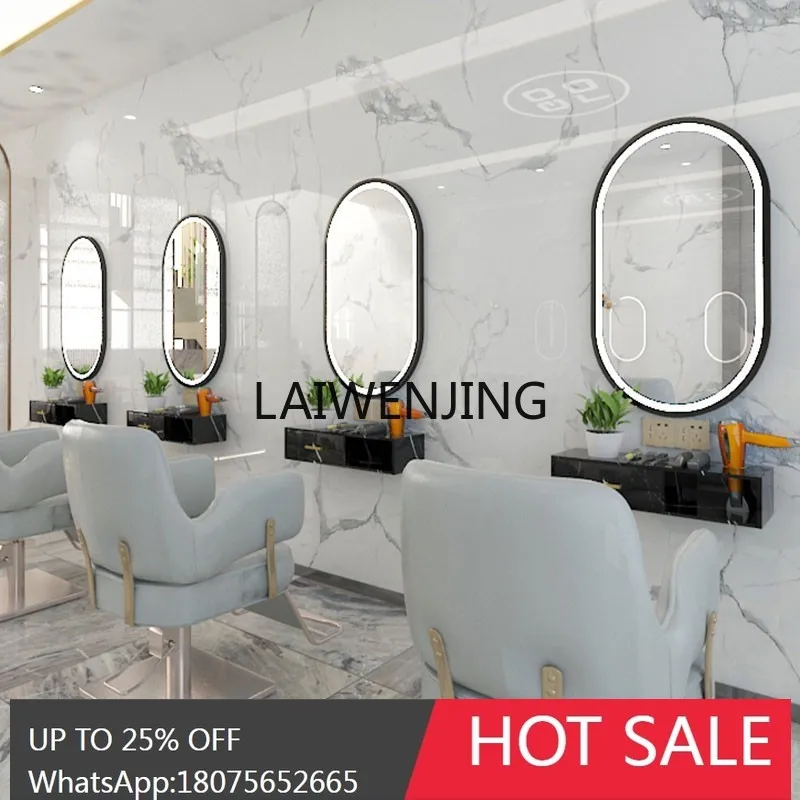 LYN hair salon special trendy mirror cabinet barber shop mirror table integrated