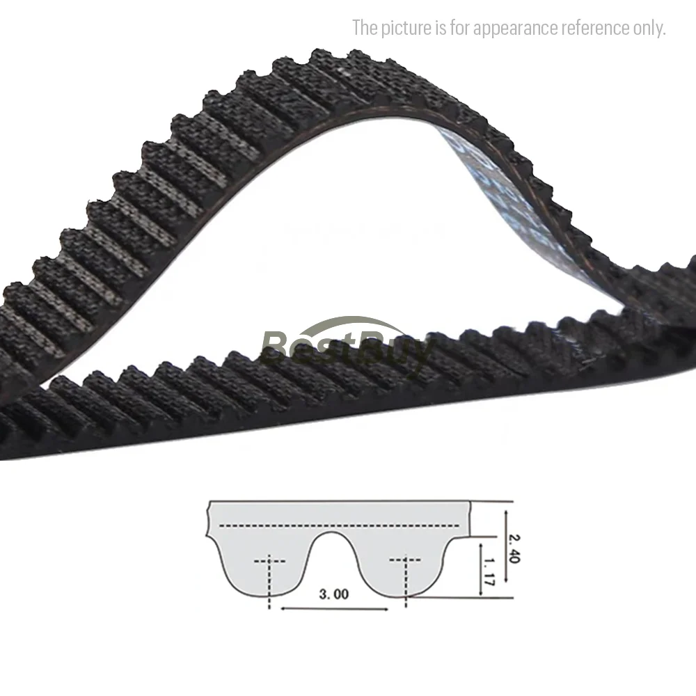 Htd 3m borracha de alta qualidade, correia dentada de circuito fechado, largura 6/10/15/20mm, perímetro 90/99-240mm para rodas síncronas 3m