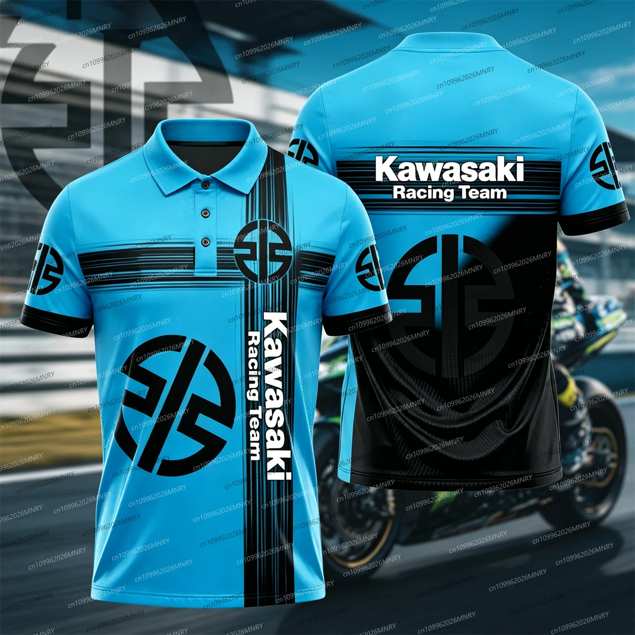 

Motorcycle Kawasaki polo Tshirt Logo 3D Printed Women Short-sleeved Motorcycle Kawasaki T-shirt