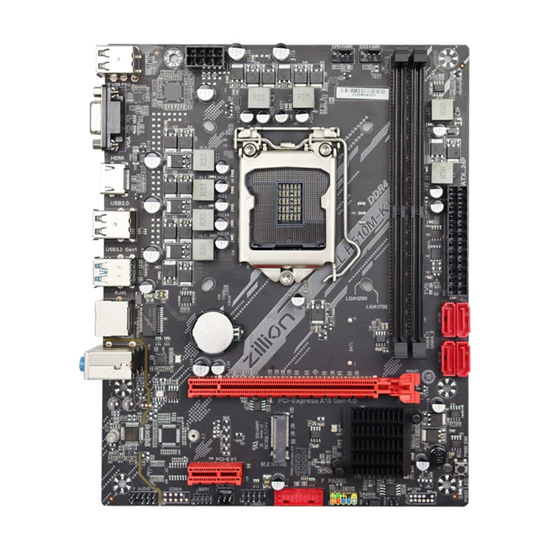 Imagem -02 - Zillion-placa-mãe para Jogo H510 Atx Lga 1200 Dual Ddr4 Suporte Intel i3 i5 i7 Cpu 10 12 Gen Sata3.0 Placa pc H510m Novo