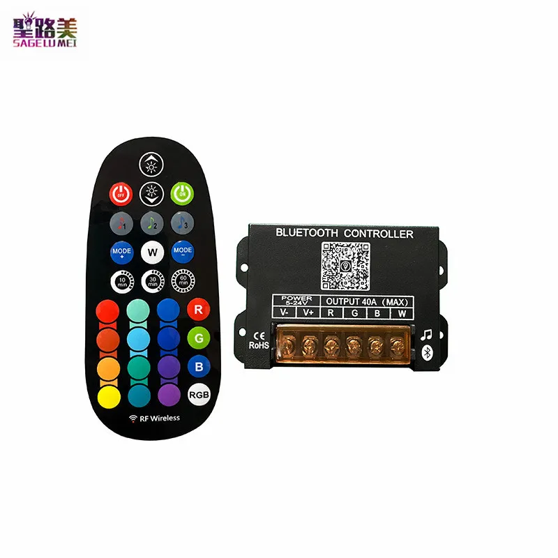 DC5V - 12V Bluetooth RGBW Controller 10A/CH 2.4G RF Wireless High-power APP Rhythm Music Timing Control For 4CH LED Strip Light