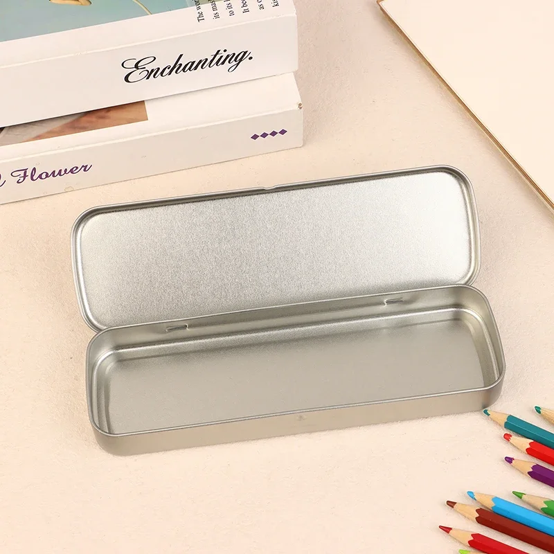Iron Box Versatile Metal Pencil Stationery Students Spacious Rectangular Pen Case
