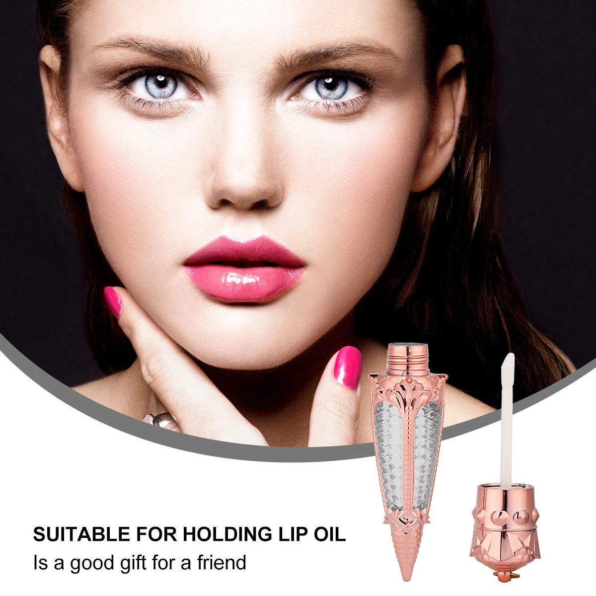 

2pcs Empty Lip Gloss Bottles Creative Shape Lightweight Portable Makeup Containers For Travel Small Lip Oil Storage Tubes Golden