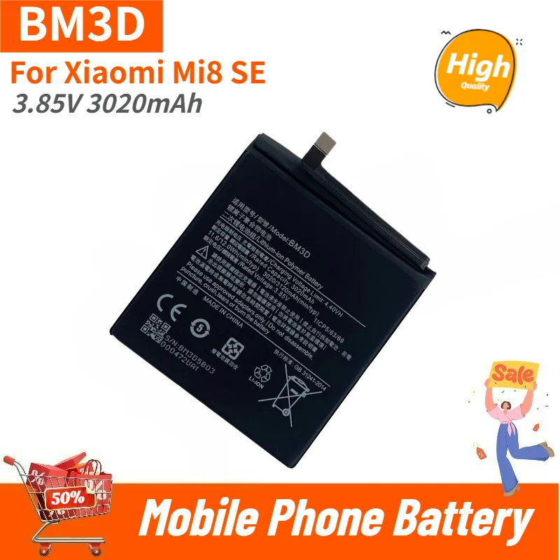 

Phone Battery BM3D 3.85V 3020mAh For Xiaomi Mi8 SE Brand-New High Quality Replacement Battery