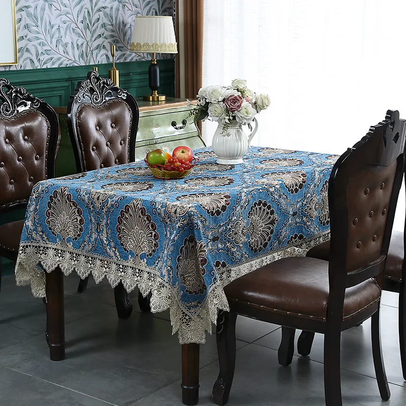 EIFLOY-Retro Chenille Tablecloth Fabric, for Dining Table, Rectangular, Square, Round Table Cover, European-style